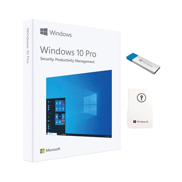 Microsoft Operating Systems Genuine License Microsoft Windows 10 Pro USB 32/64bit | Genuine License Activation Key Retail Box | Full Version for 1 PC