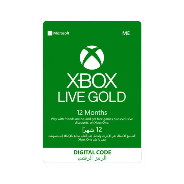 Microsoft XBOX Live Cards XBOX Live Gold Membership GCC XBOX Live Gold 12 Months Membership