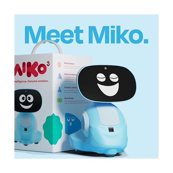 Miko My Companion Smart Robots Blue / Brand New / 1 Year Miko 3 - Part of Disney Accelerator 2021: AI-Powered Smart Robot for Kids | STEM Learning & Educational Robot | Interactive Robot with Coding apps + Unlimited Games + programmable