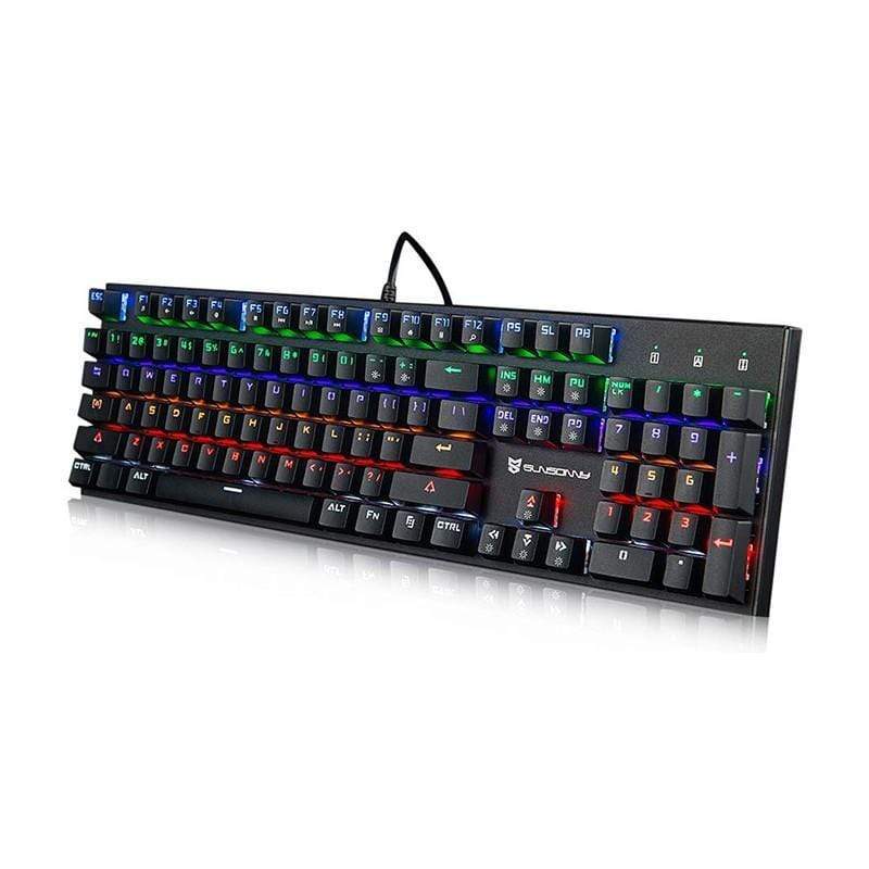 J5 Wired Mechanical Gaming Keyboard Blue Switch LED Backlight 104 Keys