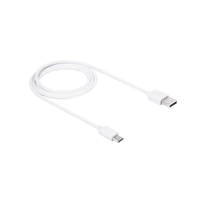 Type-C to USB 2.0 Data Sync Fast Charging Cable - 1M - White
