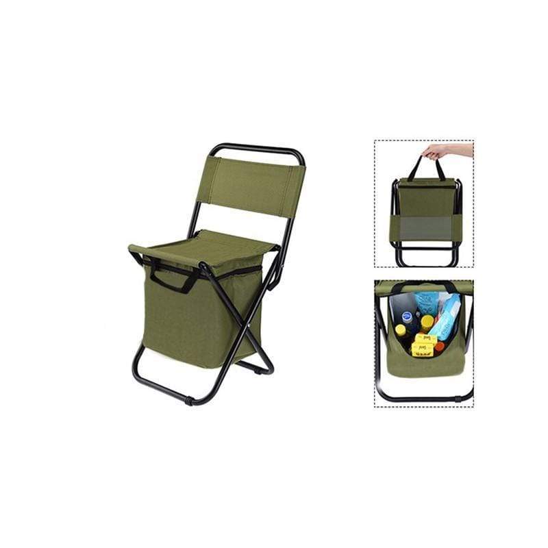 Foldable Portable Chair With Cooler & Thermal Bag - Seat Height 45 cm