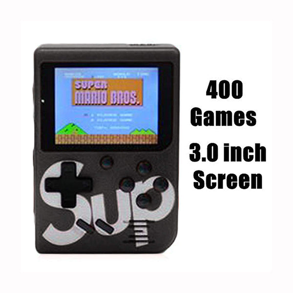 Mobileleb Retro Gaming Console Black / Brand New / 1 Year SUP 400 in 1 Retro Game Box Console Handheld Classical Video Game Colorful LCD Screen with TV Output USB Rechargeable Portable Gaming Console Classic Games for Kids