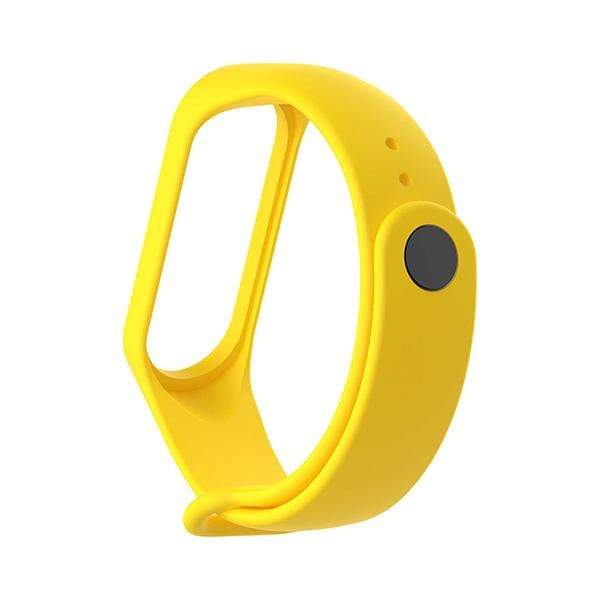 Mobileleb.com Smartwatch & Smart Band Accessories Yellow Bracelet For Xiaomi Mi Band 4 and Band 3, Strap Replacement Waterproof Double Color Double-Breasted Silicone Sport Band