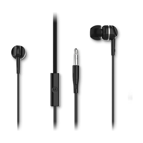 Motorola Headsets & Earphones Brand New / 1 Year / Black Motorola Wired Earbuds with Microphone - Earbuds 105 Corded in-Ear Headphones, Control Button for Calls/Music, Comfortable Lightweight Easy-Grip Ear Buds, Clear Bass Sound, Noise Isolation