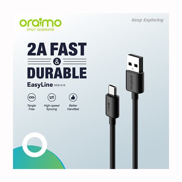 Oraimo Cables Black / Brand New / 1 Year Oraimo Type-C Data Cable OCD-C12