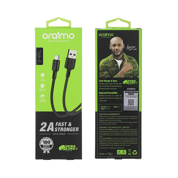 Oraimo Cables Black / Brand New / 1 Year Oraimo USB Type-C Cable OCD-C53
