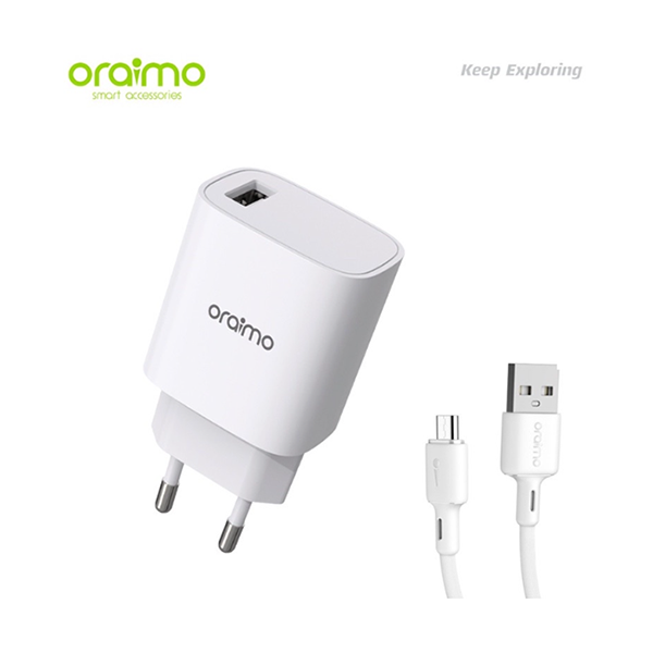 Oraimo Chargers & Power Adapters White / Brand New / 1 Year Oraimo Cannon 2 Pro Charger Kit Micro USB 18W Fast Charging OCW-E97S + M53