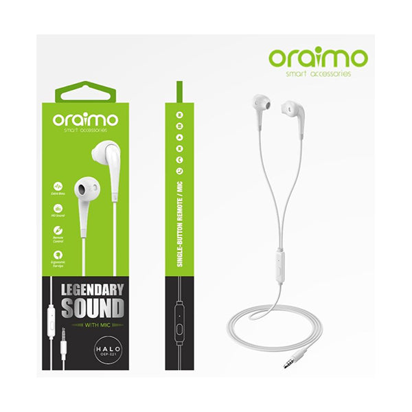 Oraimo Headsets & Earphones White / Brand New / 1 Year Oraimo OEP-E21 Wired Headset