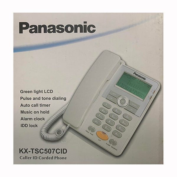 Panasonic Corded Phones White / Brand New / 1 Year Panasonic Caller ID KX-TSC507CID - Corded Phone