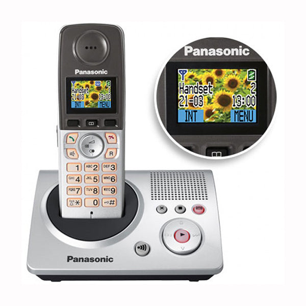 Panasonic Cordless Phones Silver / Brand New / 1 Year Panasonic Caller ID KX-TG8090 - Cordless Phone