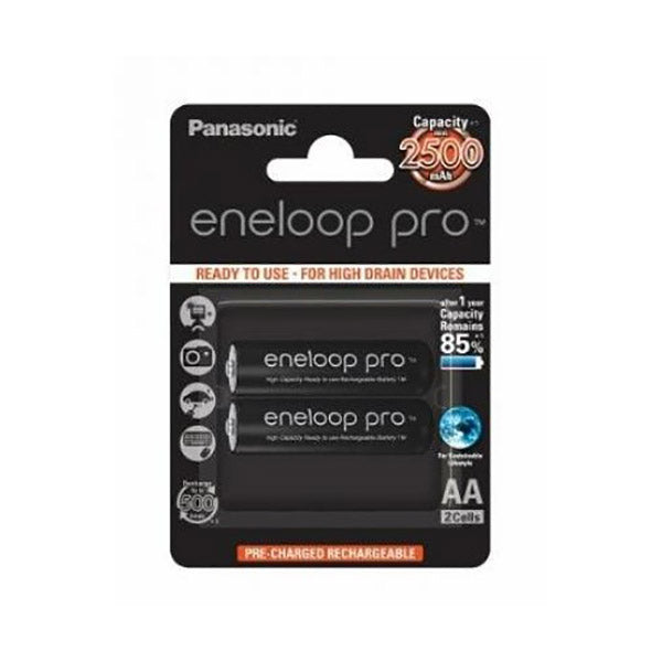Panasonic Electronics Accessories Black / Brand New Panasonic Eneloop Rechargeable Battery Pro AA 2500mAh 2BP