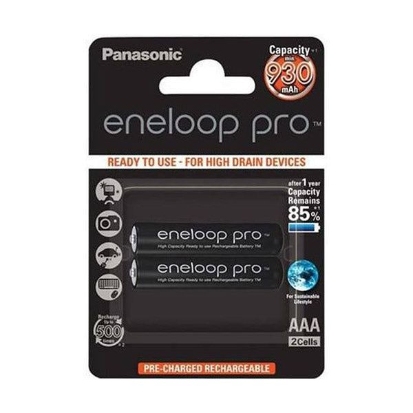 Panasonic Electronics Accessories Black / Brand New Panasonic Eneloop Rechargeable Battery Pro AAA 930mAh 2BP