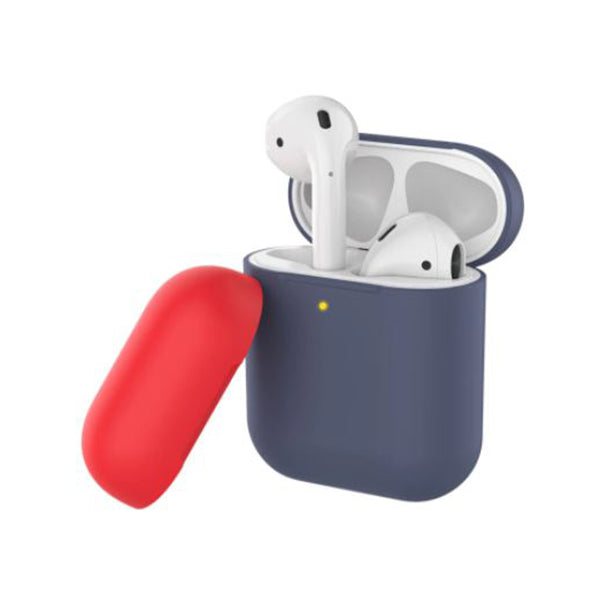Promate Apple AirPods Accessories Navy / Brand New / 1 Year Promate SiliCase AirPods Case, Premium Silicone Full Protective Drop Protection Wireless Charging Compatible Cover with Anti-Scratch and Dual-Tone Lid Cover for Apple AirPods and AirPods 2