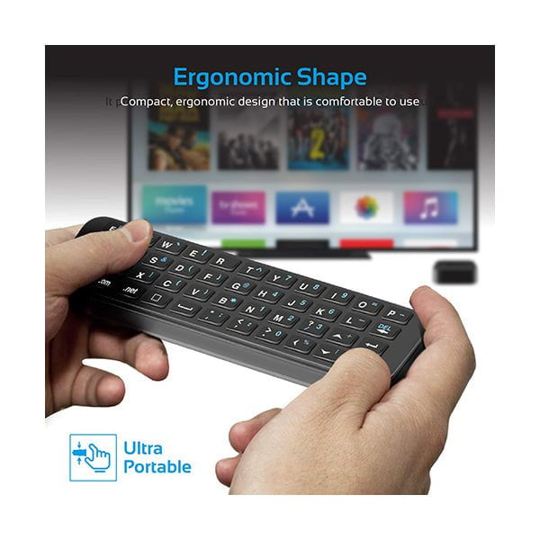 Promate Apple TV Accessories Black / Brand New / 1 Year Promate SiriKeyboard Apple TV Remote Keyboard, Portable Bluetooth Wireless Mini Keyboard with Comfortable Silent Intuitive Keys and Protective Frame for Type, Search, Apple TV 4k, Apple TV 4