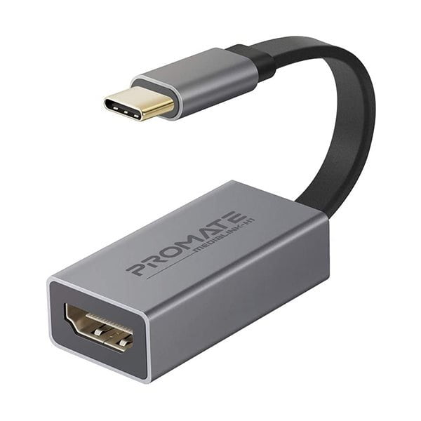 Promate Cables Brand New / 1 Year / Grey Promate, MediaLink-H1 Type-C to HDMI Adapter, Premium High Definition 4K 30Hz Video Converter USB-C to HDMI with Audio Output for USB Type-C Enabled Devices, iPad Pro, MacBook
