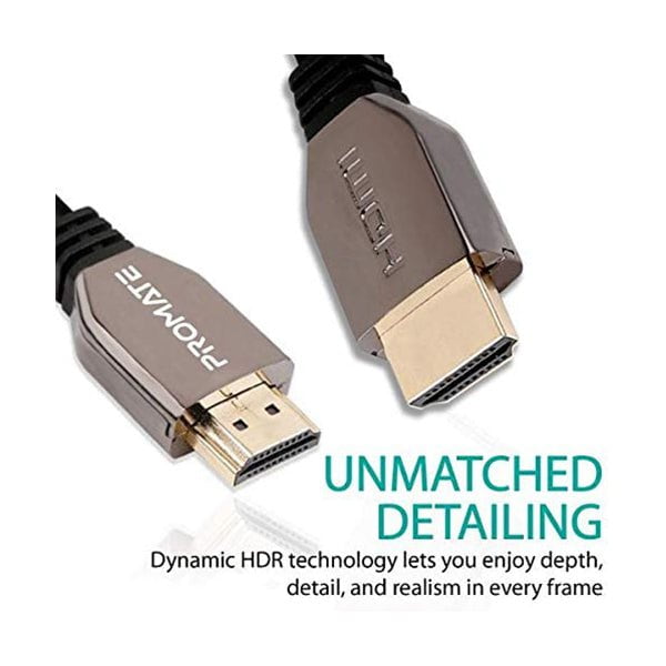 Promate Cables Black / Brand New / 1 Year Promate, ProLink8k-200 HDMI 2.1 Cable, Premium High-Speed 48Gbps 8K HDMI to HDMI Cord with Dynamic HDR, Enhanced Audio Return, 2m Tangle-Free Cord and 3D Video Support for HDTV, Apple, PlayStation, 2m