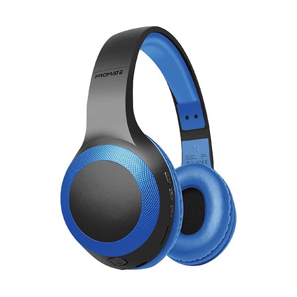 Promate Headsets & Earphones Blue / Brand New / 1 Year Promate, Laboca Powerful Wireless Bluetooth V5.0 Headphones with Micro SD, 3.5mm Cable, HiFi Stereo Sound, 5 Hours Battery Life