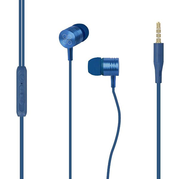 Promate Headsets & Earphones Brand New / 1 Year / Blue Promate, Meta Wired Earphones, Metal 3.5mm in-Ear Earphones Stereo Headphones with Crystal Sound, Noise Isolating, Built-in Volume Control and Microphone