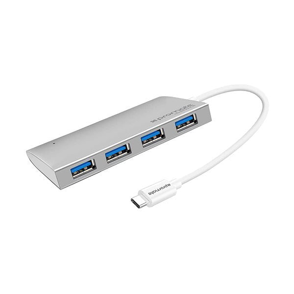 Promate Hubs Silver / Brand New / 1 Year Promate, Minihub-c4 Type C Usb 3.1 Hub, Usb Type-c To 4 Port Usb 3.1 Hub For Lg Gram, Dell Xps 13 And Other Type-c Devices,