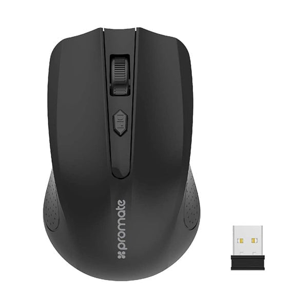 Promate Keyboards & Mice Black / Brand New / 1 Year Promate Clix-8 2.4G Wireless Mouse, Portable Optical Wireless Mouse with USB Nano Receiver 10m Working Distance, Auto Sleep Function and 3 Adjustable DPI Level for Mac OS, Windows, Android