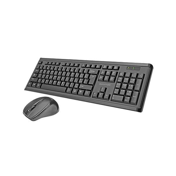 Promate Keyboards & Mice Black / Brand New / 1 Year Promate ProCombo-3 Wireless Keyboard and Mouse, Full-Size Super-Slim 2.4GHz Cordless Keyboard and Mouse Combo with Nano USB Receiver and Auto Sleep for Laptops, Desktop, PC, iOS, Windows, EN