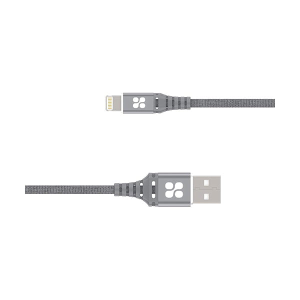 Promate Mobiles & Tablets Cables & Connectors Grey / Brand New / 1 Year Promate 1.2-Meter NerveLink-I Lightning Cable, 2.4A USB A Male to Lightning, Apple MFi Certified Nylon Braided, Anti-Tangle Design, Short-Circuit Protection for Apple Devices