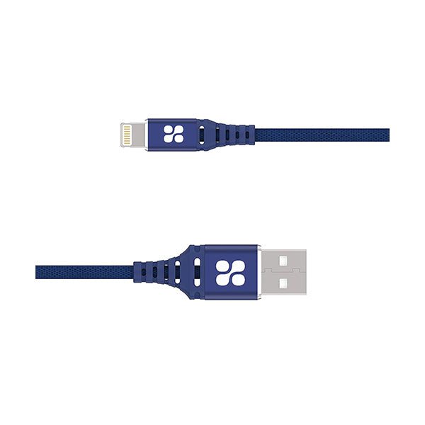 Promate Mobiles & Tablets Cables & Connectors Blue / Brand New / 1 Year Promate 1.2-Meter NerveLink-I Lightning Cable, 2.4A USB A Male to Lightning, Apple MFi Certified Nylon Braided, Anti-Tangle Design, Short-Circuit Protection for Apple Devices