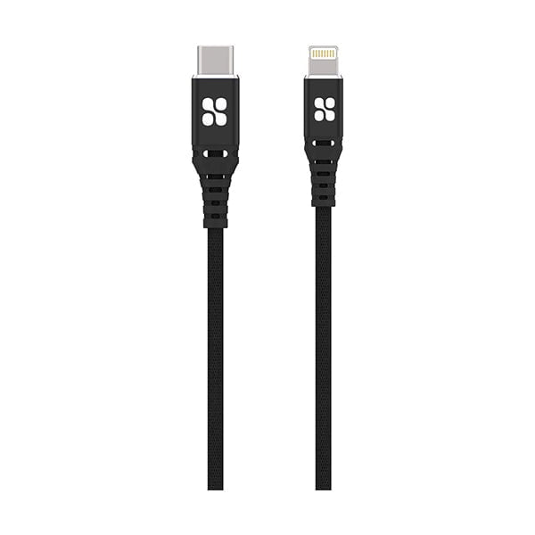 Promate Mobiles & Tablets Cables & Connectors Black / Brand New / 1 Year Promate 1.2-Meter PowerCord Lightning Cable, USB Type-C Male to Lightning Cable, Heavy Duty 29W Power Mesh-Armoured, Apple MFi Certified, Fast 3A Sync/Charge for Smartphones/Tablets/Laptops