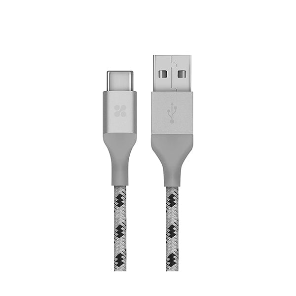 Promate Mobiles & Tablets Cables & Connectors Grey / Brand New / 1 Year Promate Unilink-CAM USB Type-C Cable, Heavy Duty Mesh Armored 1.2 Meter Type-C to USB-A Sync and Charge Cable with 5Gbps Transfer Speed