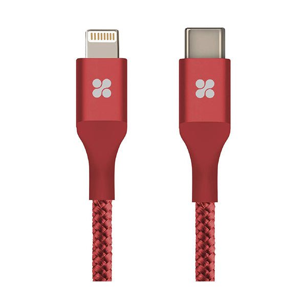 Promate Mobiles & Tablets Cables & Connectors Red / Brand New / 1 Year Promate UNILINK-LTC, Unilink-Utc Heavy Duty Nylon USB Type-C To Lightning Cable, 1.2 M