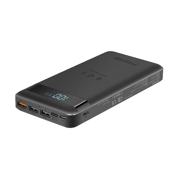 Promate Power Banks Brand New / 1 Year / Black Promate AuraTank-20 USB-C Qi Power Bank, Qi-Certified 10W Fast Wireless 20000mAh Battery Charger