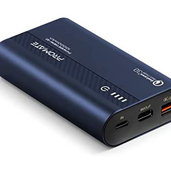 Promate Power Banks Blue / Brand New / 1 Year Promate PowerTank-10 Type-C Power Bank, Portable 10000mAh Power Delivery 18W USB-C Two Way Battery Charger with Qualcomm QC 3.0 and Over Charging Protection for iPad, iPhone XS, Samsung S9 Plus