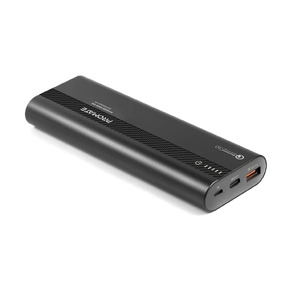 Promate Power Banks Black / Brand New / 1 Year Promate PowerTank-20 20000mAh USB-C Power Bank, Ultra-Fast Qualcomm QC 3.0 External Battery Pack with 18W USB-C In/Out Power Delivery Port and Automatic Voltage Regulation for Smartphones