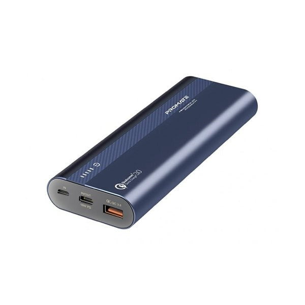 Promate Power Banks Blue / Brand New / 1 Year Promate PowerTank-20 20000mAh USB-C Power Bank, Ultra-Fast Qualcomm QC 3.0 External Battery Pack with 18W USB-C In/Out Power Delivery Port and Automatic Voltage Regulation for Smartphones
