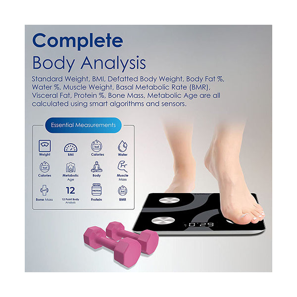 Portable Biometric Body Composition Weight Scale with Body Fat, Water,  Calorie