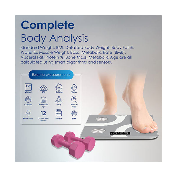 Smart Body Fat Scale BMI Body fat Muscle mass Visceral fat BMR Free APP  Analysis