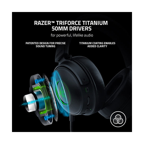 Razer Kraken V3 Pro Wireless - Casque Gaming sans Fil avec Technologie  Haptique (Casque avec Retour Sensoriel Tactile, Haut-parleurs Titanium de  50mm