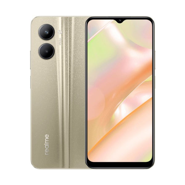 Realme Mobile Phone Sandy Gold / Brand New / 1 Year Realme C33, 4GB/128GB, 6.5″ IPS LCD Display, Unisoc Tiger T612 (12 nm), Dual Rear Cam 50MP + 0.3MP, Selfie Cam 5MP
