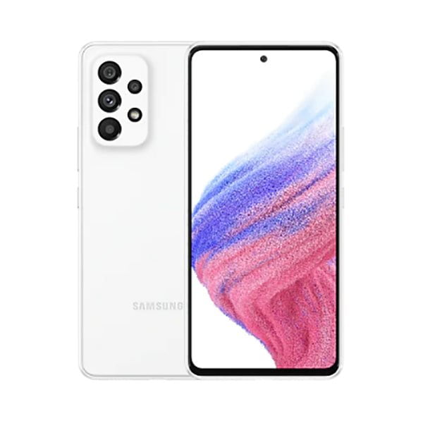 Samsung Mobile Phone Awesome White / Brand New / 1 Year Warranty Samsung Galaxy A53 5G, 8GB/256GB, 6.5″ Super AMOLED, 120Hz Display, Octa-core, Quad Rear Cam 64MP + 12MP + 5MP + 5MP, Selfie Cam 32MP