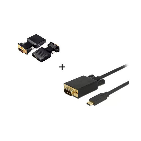 Sanyo Electronics Accessories Black / Brand New Sanyo 2 IN 1 USB Type-C to VGA and HDMI With Audio CB37