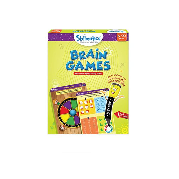 Skillmatics Educational Toys Brand New Skillmatics, Brain Games, 6-9 Years, Erasable and Reusable Activity Mats, Toy with Marker, Learning Tools for Kids, SKILL04BGS