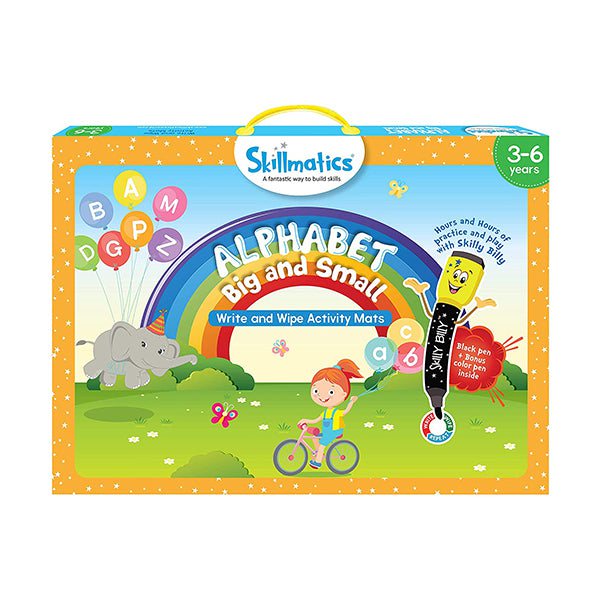 Skillmatics Educational Toys Brand New Skillmatics, Alphabet Big and Small, 3-6 Years, Preschool Learning for Kids Ages 3 to 6, Reusable Activity Mats with 2 Dry Erase Markers, SKILL01ABB