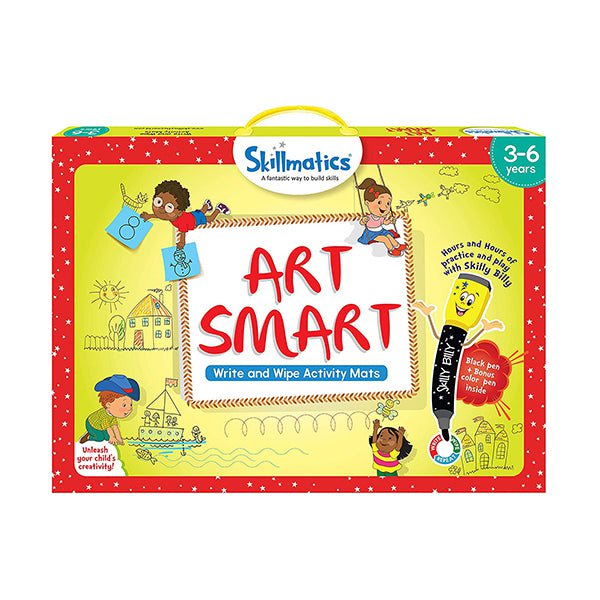 Skillmatics Educational Toys Brand New Skillmatics, Art Smart, 6-9 Years, Learning and Activity Games, Sketching, Drawing, Creative, Art, Erasable and Reusable Mats, SKILL15ASB