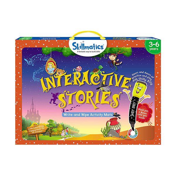 Skillmatics Educational Toys Brand New Skillmatics, Interactive Stories, 3-6 Years, Preschool Learning, Reusable Activity Mats with 2 Dry Erase Markers, SKILL19ISB