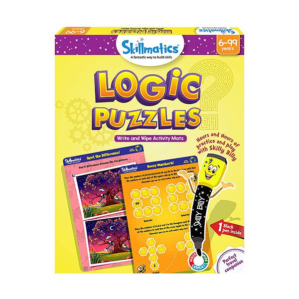 Skillmatics Educational Toys Brand New Skillmatics, Logic Puzzles, 6-99 Years, Travel Toy & Learning Tools, Reusable Activity Mats with Dry Erase Marker, SKILL46LPS