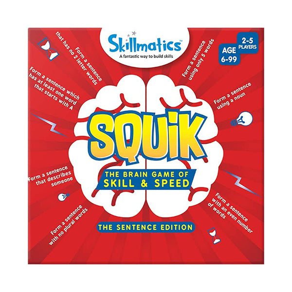 Skillmatics Educational Toys Brand New Skillmatics, SQUIK Sentence Edition, 6-99 Years, Exciting Strategy Game for Kids, Adults and Families, Learn Parts of Speech, Nouns, Verbs, Pronouns, Adjectives, SKILL32SSE