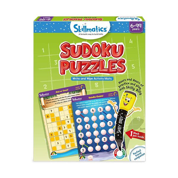 Skillmatics Educational Toys Brand New Skillmatics, Sudoku Puzzles, 6-99 Years, Reusable Activity Mats with Dry Erase Marker, Travel Toy, Learning Tool & Great Gift for All Ages, SKILL47SPS