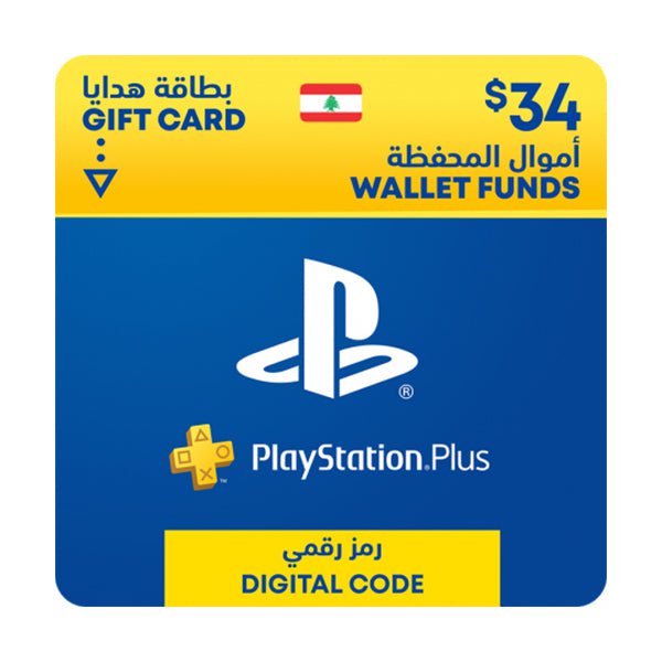 Sony Playstation Plus Membership Lebanon PlayStation Wallet Topup Network Card USD 34