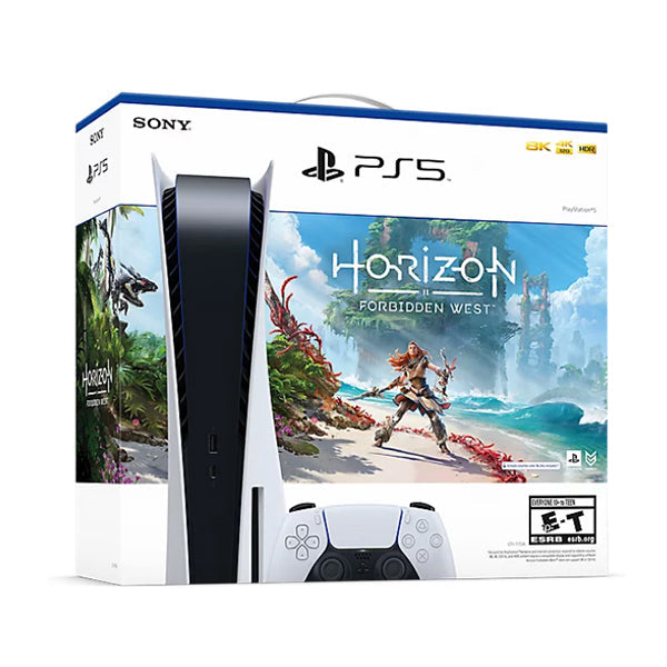 Sony PS5 Console White / Brand New / 1 Year PlayStation®5 Console – Horizon Forbidden West™ Downloadable Bundle + Free Blu-Ray DVD Movie, Fattal Official Warranty